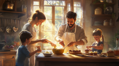 Family Cooking Together