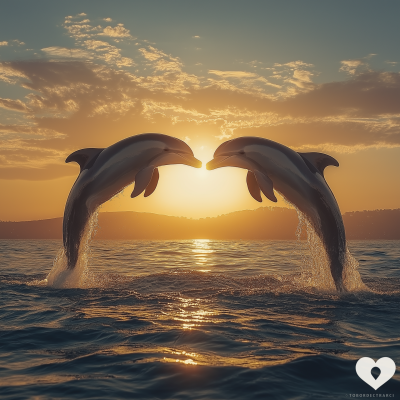 Dolphins at Sunset
