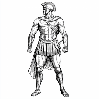 Etched Greek Warrior