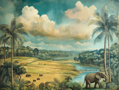 Antique Landscape Painting