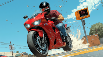 Man Riding a Motorcycle