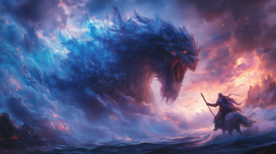 Epic Battle of Warrior and Beast