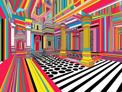 Vibrant Hindu Temple Interior