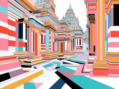 Colorful Hindu Temples