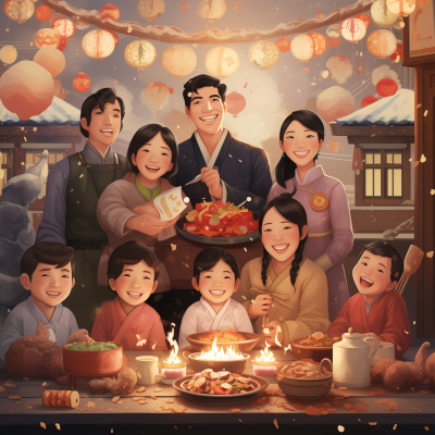 Korean New Year Family Celebration