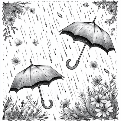 Umbrellas in the Rain