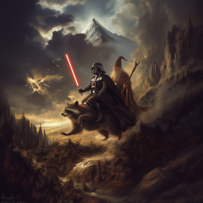 Darth Vader and Gandalf Riding