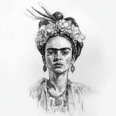 Realistic Sketch of Frida