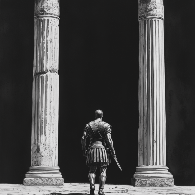 Warrior Among Columns