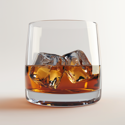 Whiskey Glass with Ice