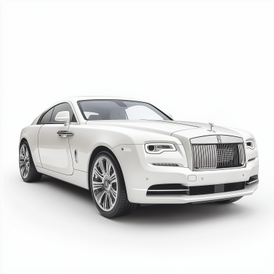 Luxury Rolls Royce on White Background