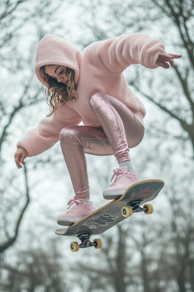 Skateboarder in Action