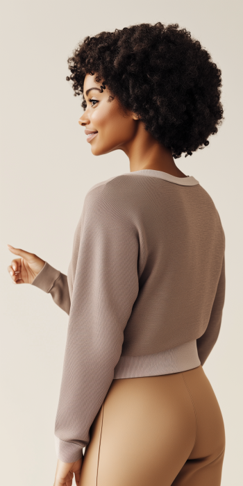 Beautiful Woman in Purple Jumper
