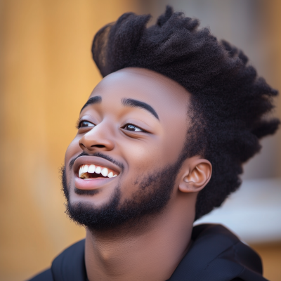 Joyful Black Man Smiling