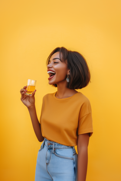 Friendly Woman with Short Hair