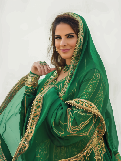 Saudi Lady in Traditional Clothing