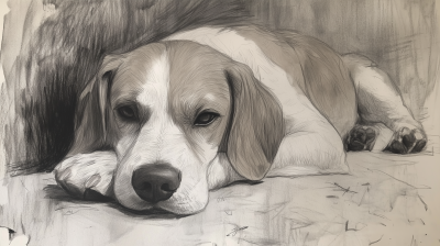 Whimsical Beagle Drawing