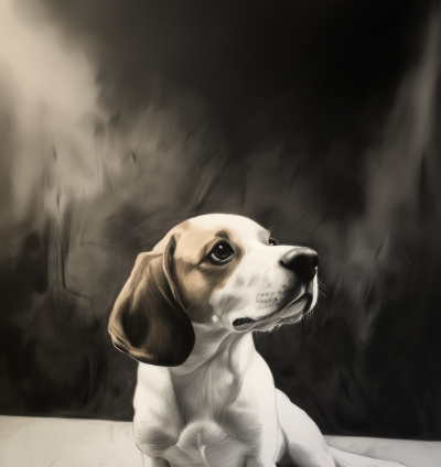 Beagle in Fantasy Landscape