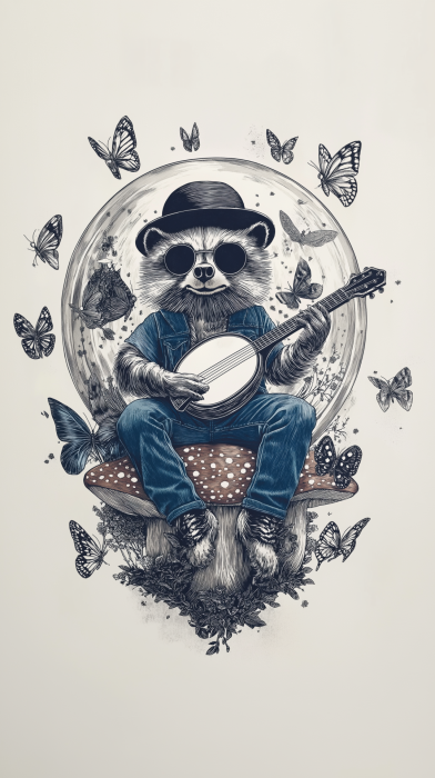 Cosmic Raccoon in Crystal Ball