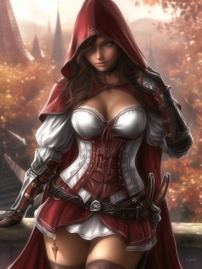 Little Red Riding Hood in a Gothic Style