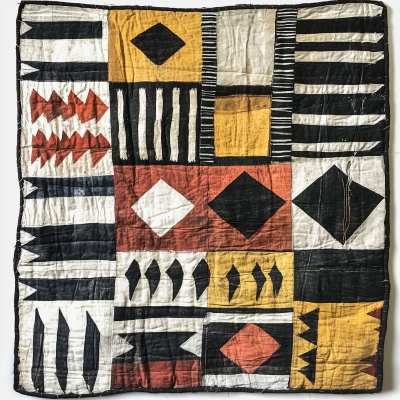 African Quilt with Mud Cloth Pattern