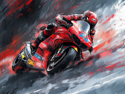 Red MotoGP 2024 Taking a Turn