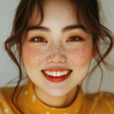Plus Sized Model with Gold Freckles