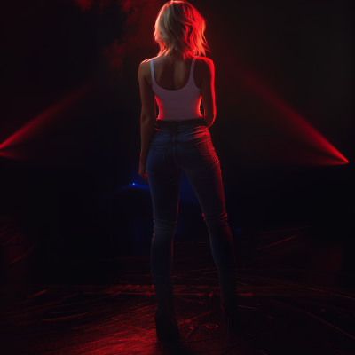 Blonde Woman in Red Light