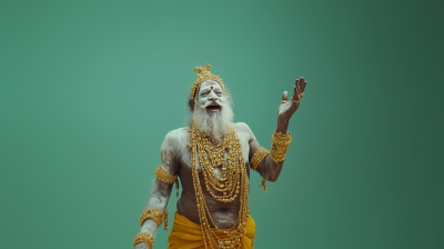 Naga Sadhu Adorned in Gold