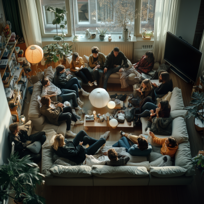Cozy Gathering in a Modern Living Room