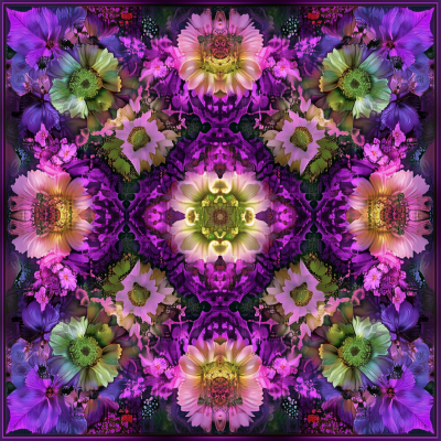 Neon Floral Collage