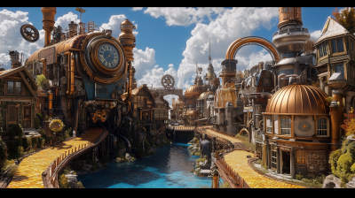 Futuristic Steampunk Town