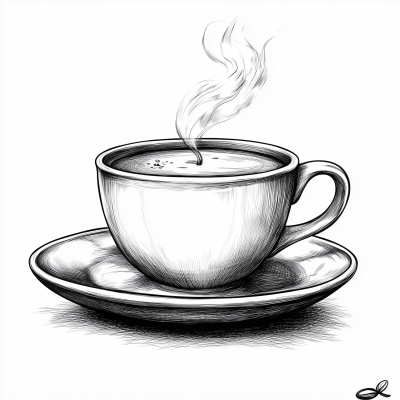 Coffee Cup Coloring Page