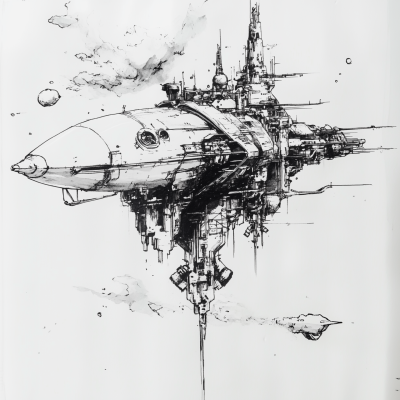 Mononoke Inspired Spacecraft Sketch