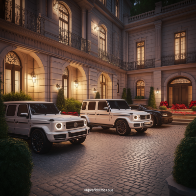 Luxurious Outdoor Courtyard at Night