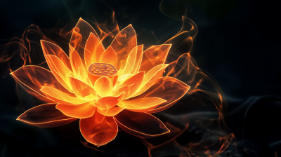 Neon Orange Lotus