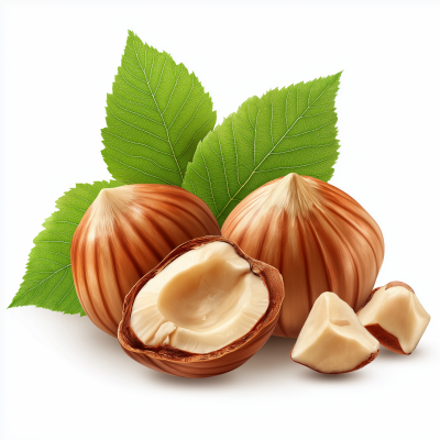 Hazelnuts with Leaves