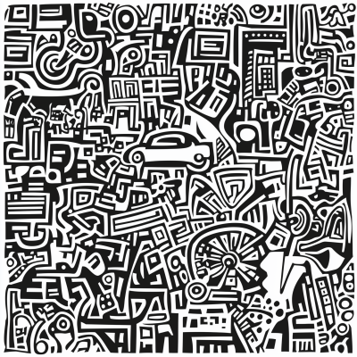 Monochrome Haring-Inspired Poster
