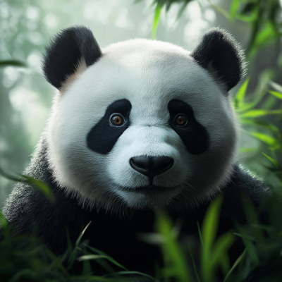 Realistic Panda in Natural Habitat