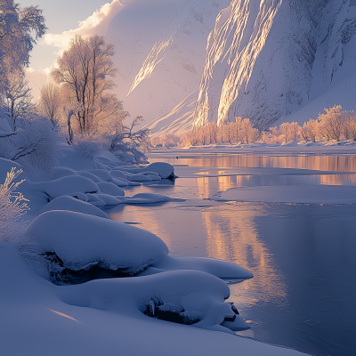 Mountain Landscape at Sunset