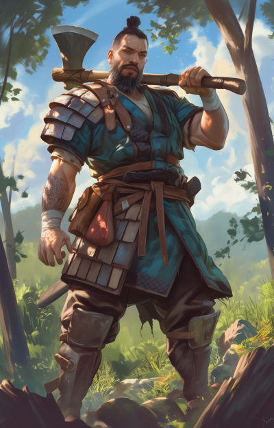 Asian Lumberjack Warrior