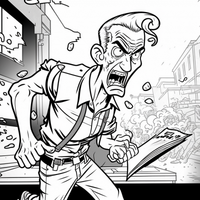 Zombie Buster Coloring Page
