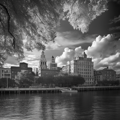 Savannah Skyline in Black and White