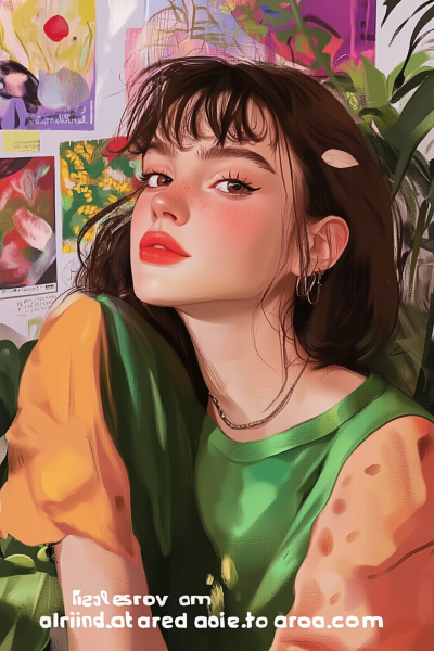 Colorful Young Woman Illustration