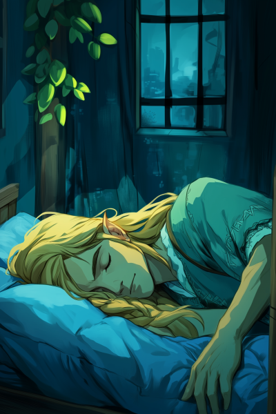 Sleeping Link in Blue Room