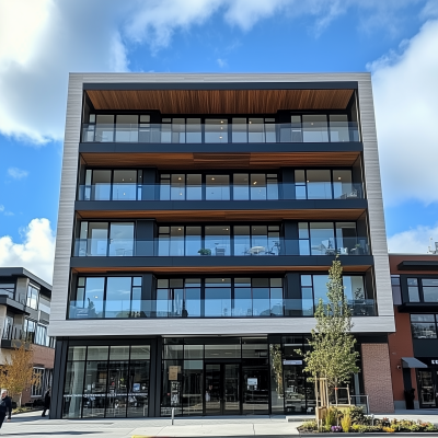 Modern Apartment Building Front Elevation