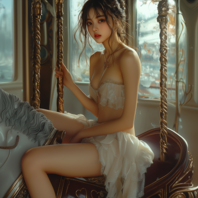 Woman on a Merry-Go-Round