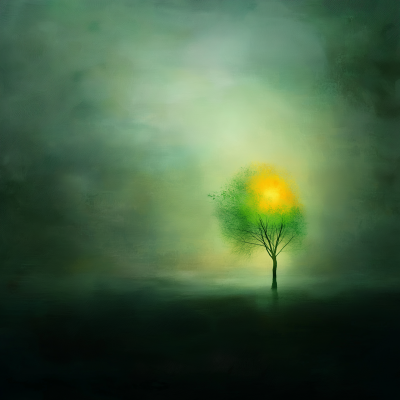 Glowing Green Orange Tree