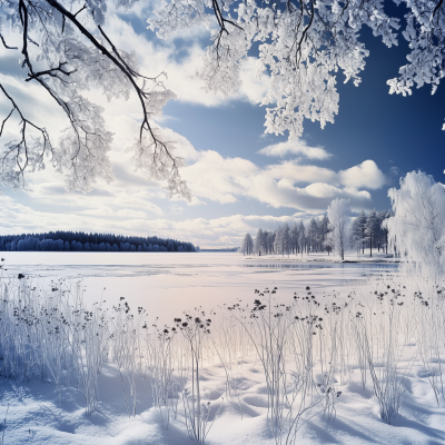 Beautiful Winter Landscape in Finland