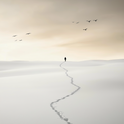 Serene Winter Footprints